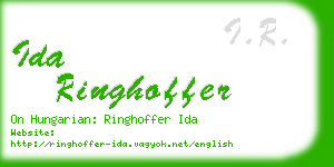 ida ringhoffer business card